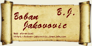 Boban Jakovović vizit kartica